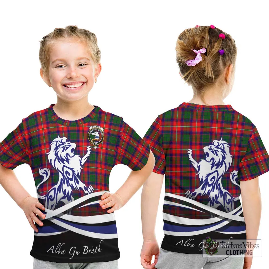 Belshes Tartan Kid T-Shirt with Alba Gu Brath Regal Lion Emblem