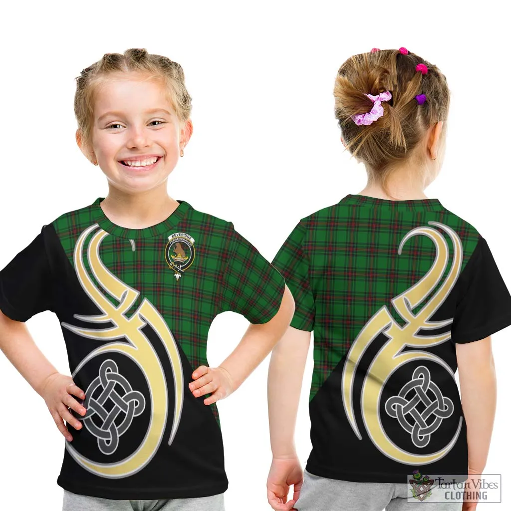 Beveridge Tartan Kid T-Shirt with Family Crest and Celtic Symbol Style