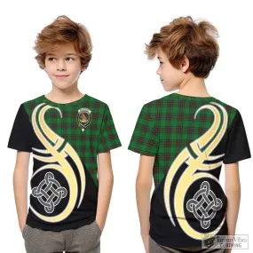 Beveridge Tartan Kid T-Shirt with Family Crest and Celtic Symbol Style