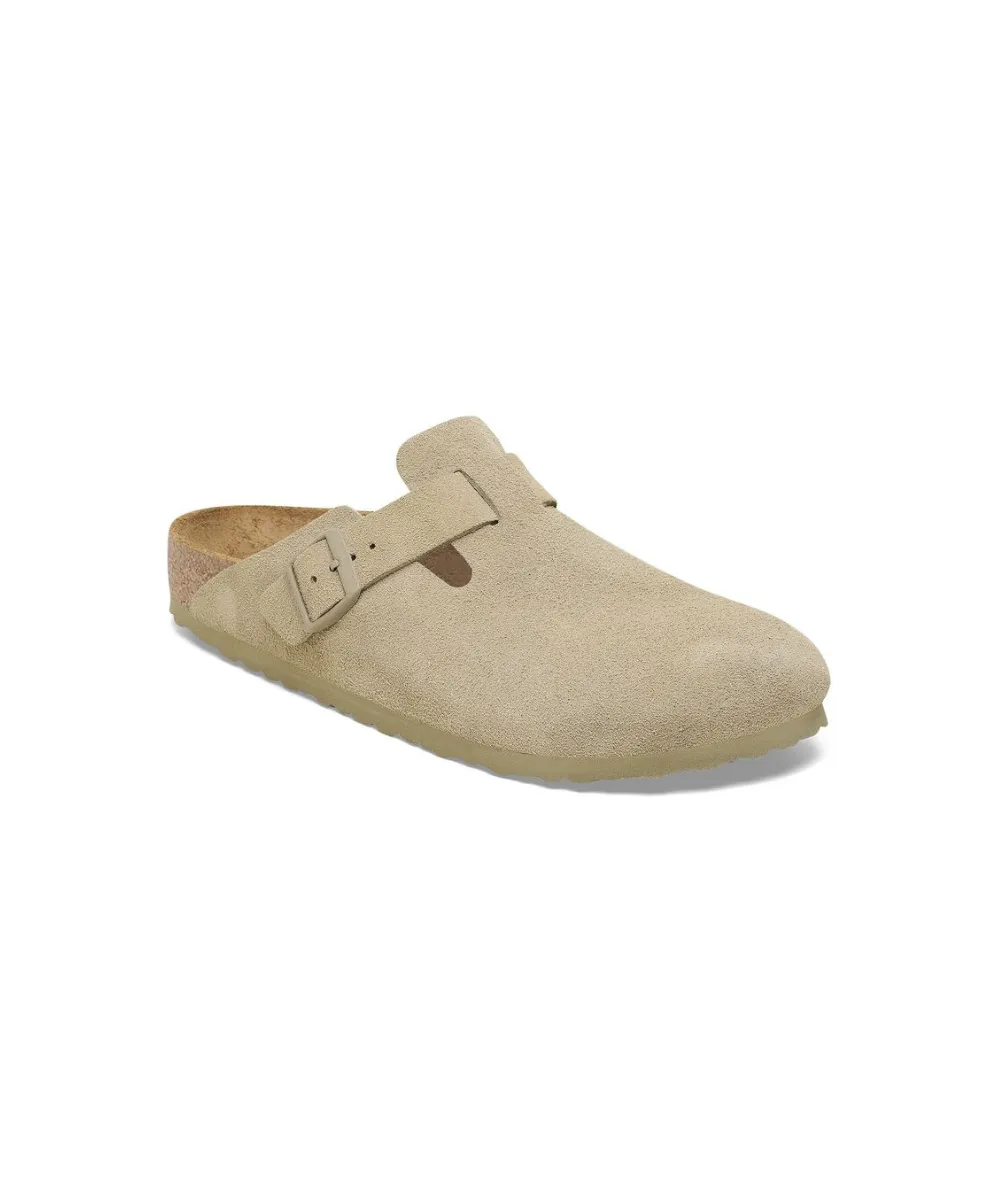 BIRKENSTOCK BOSTON SUEDE LEATHER IN FADED KHAKI