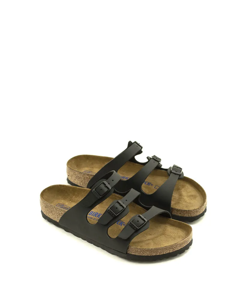 Birkenstock — Florida Birko-Flor Soft Footbed - Black Regular Width