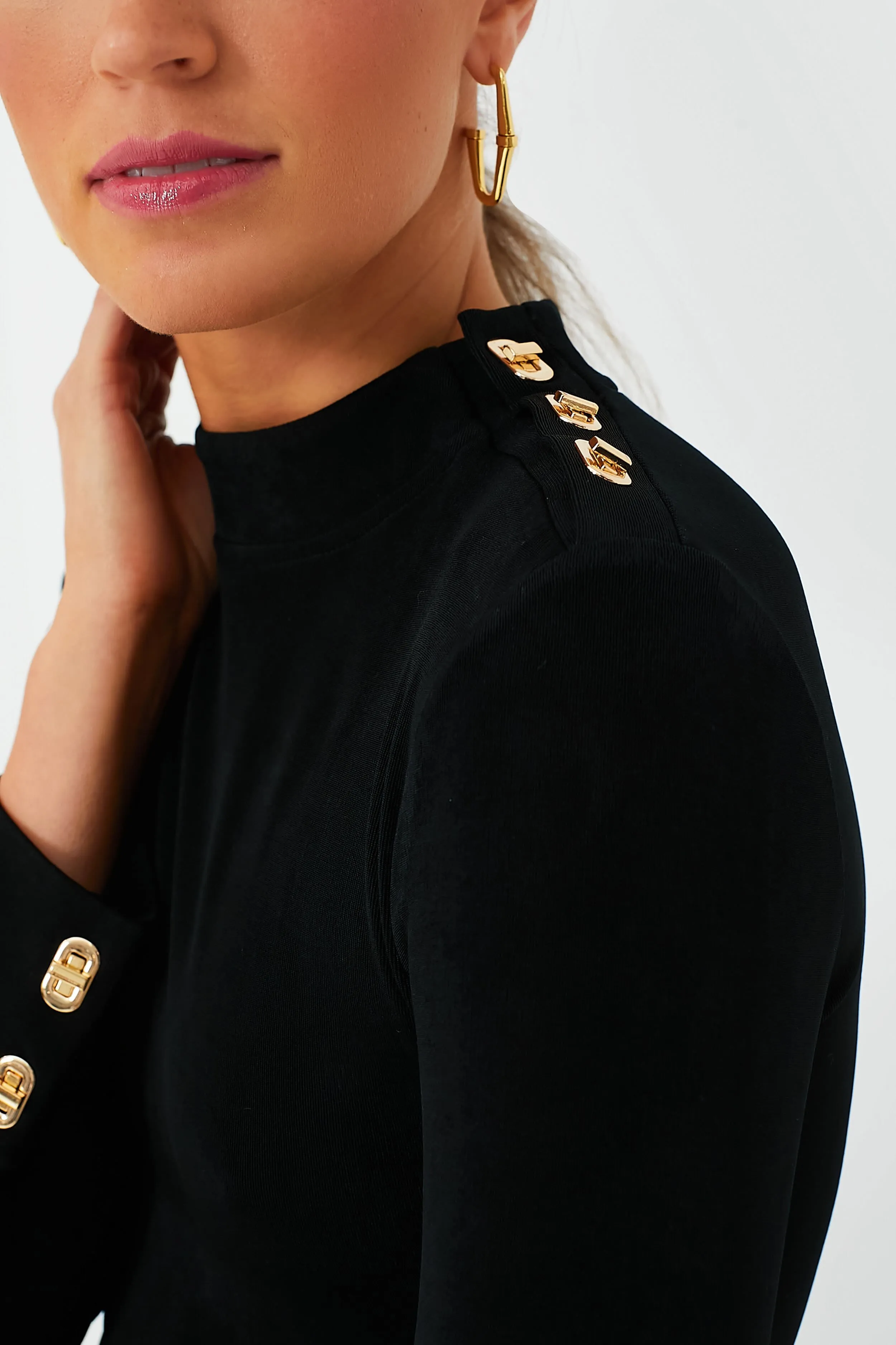 Black Clasp Shoulder Kaley Top