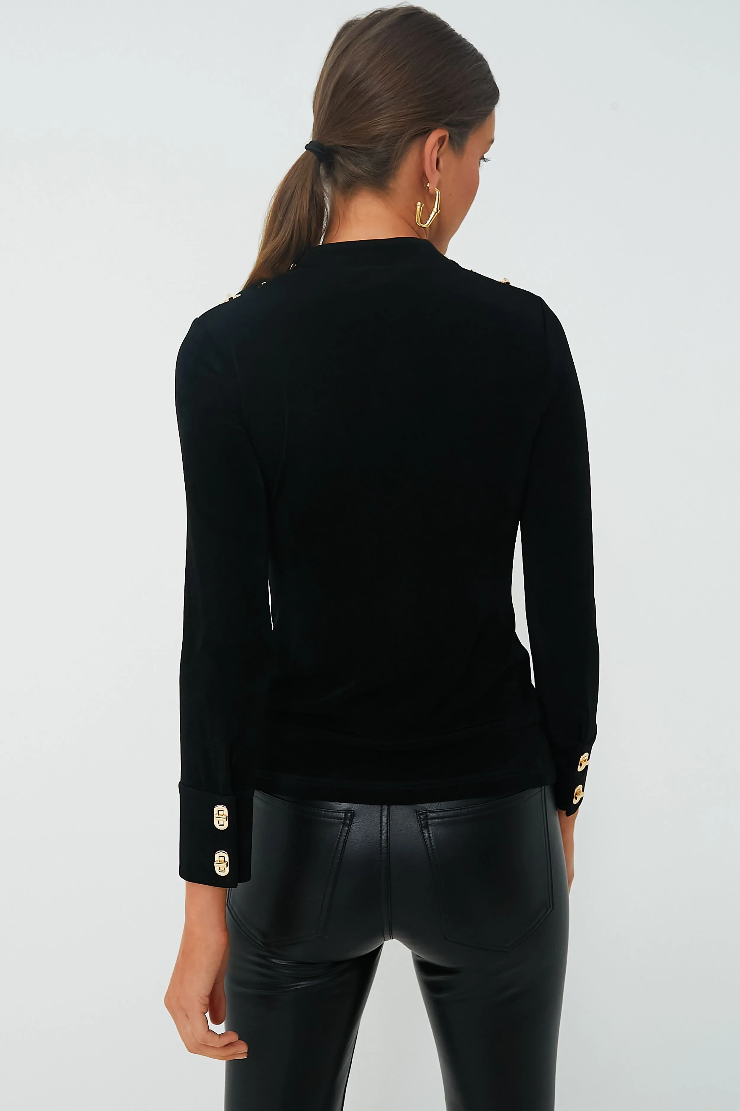 Black Clasp Shoulder Kaley Top