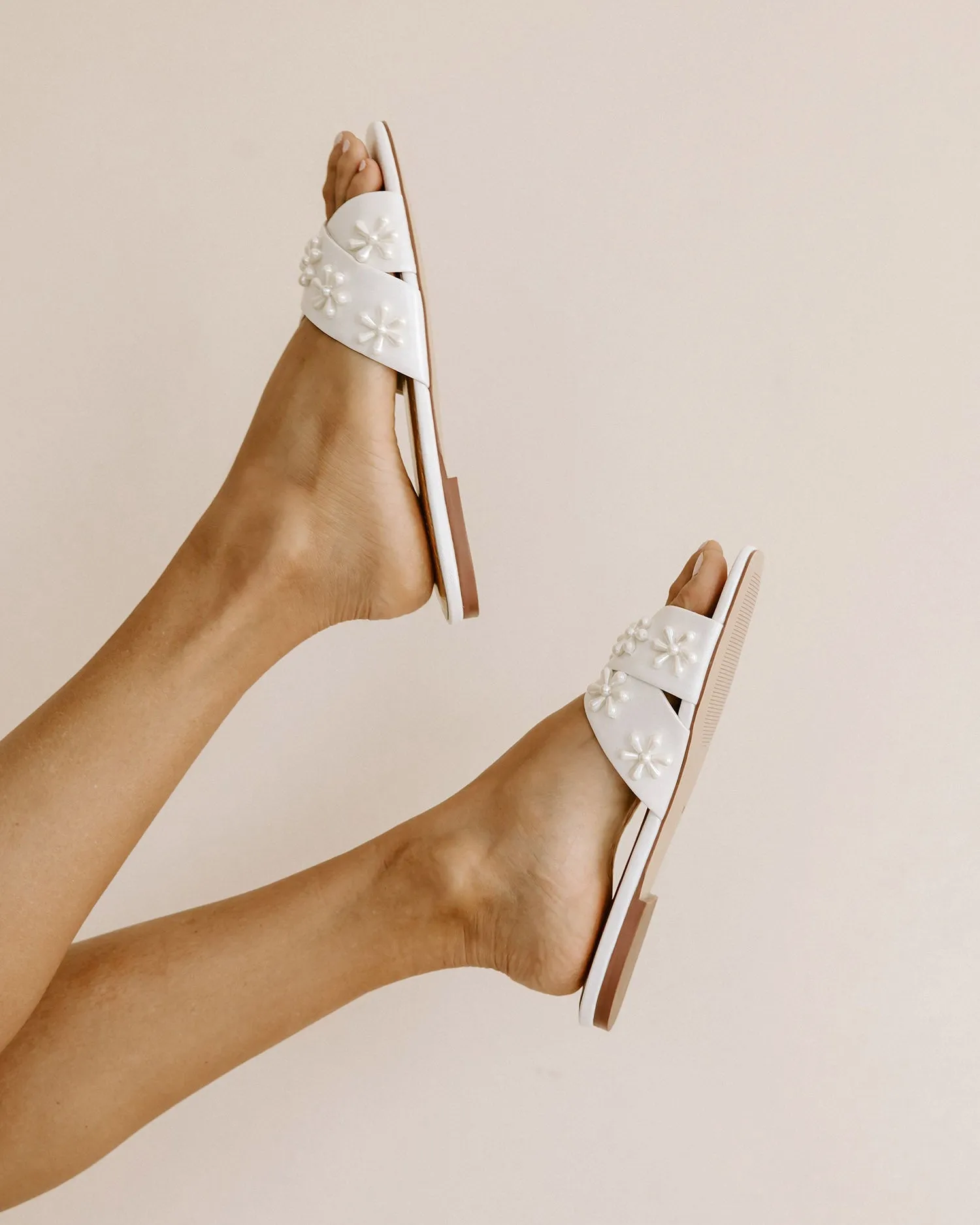 BLOOM FLATS - IVORY PEARL EMBELLISHED FLATS