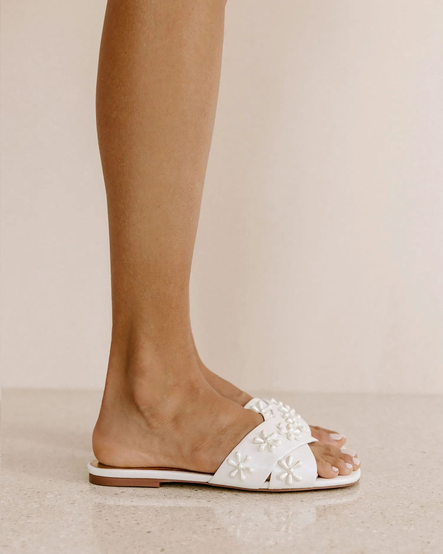 BLOOM FLATS - IVORY PEARL EMBELLISHED FLATS