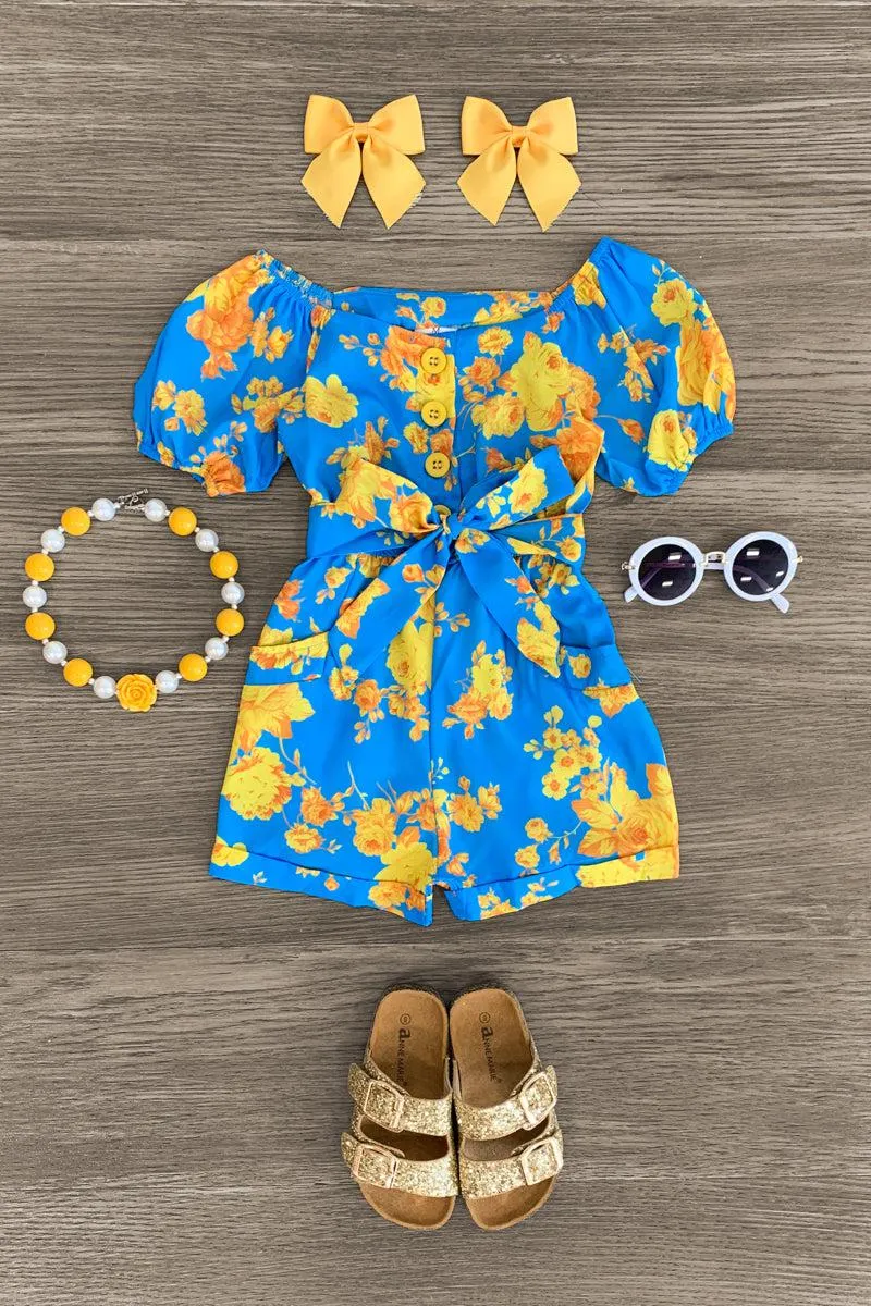 Blue & Marigold Romper