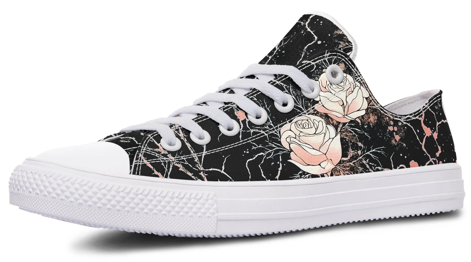 Blush Kintsugi Rose Low Tops - Classic Premium Canvas Shoes with Comfortable and Durable Soles