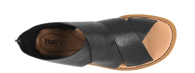 Born Women's Imani Black Nero Leather Sandals BR0046703-BLK