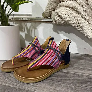 Bright Pink and Blue Serape Sandal