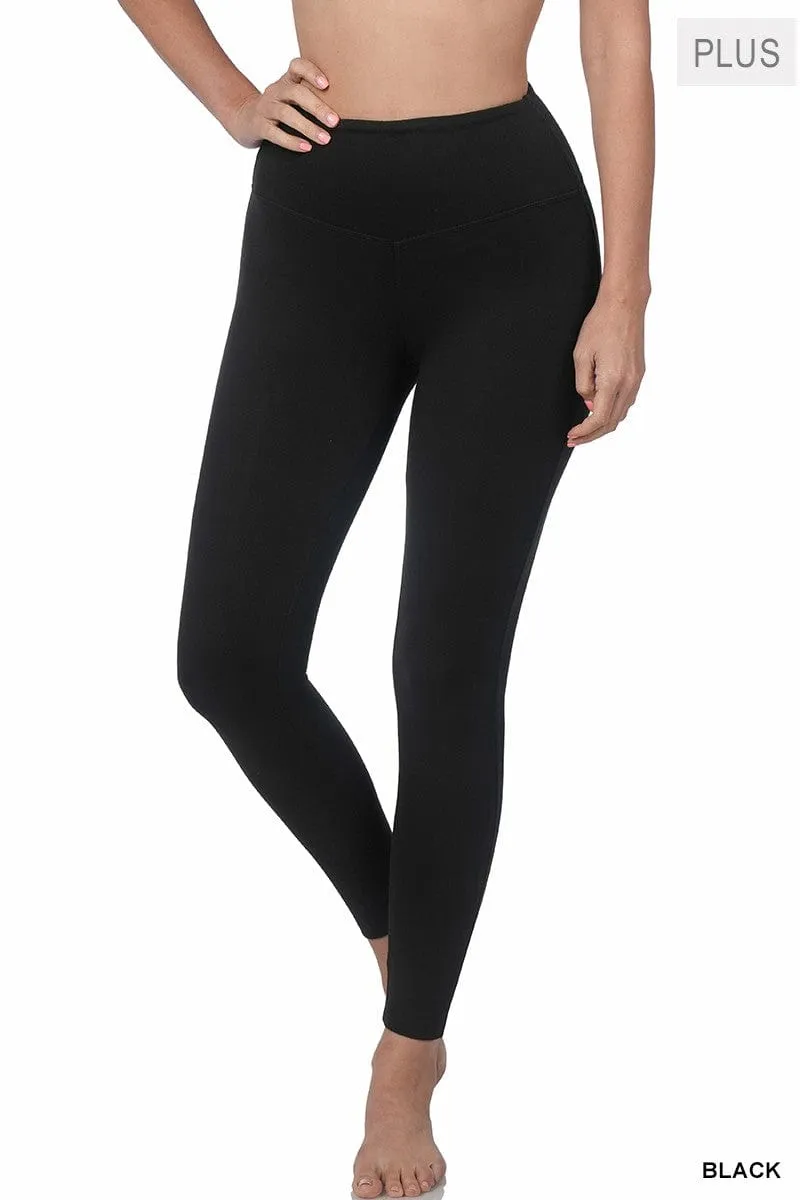 Brushed Basic Leggings w/Booty Enhancing Seam