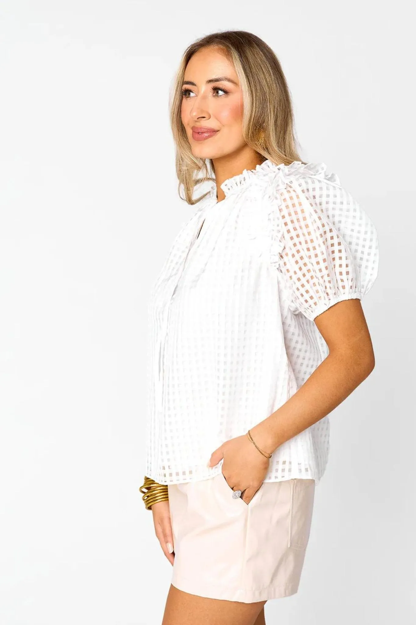 Buddy love: Essie Ruffle Short Sleeve Top