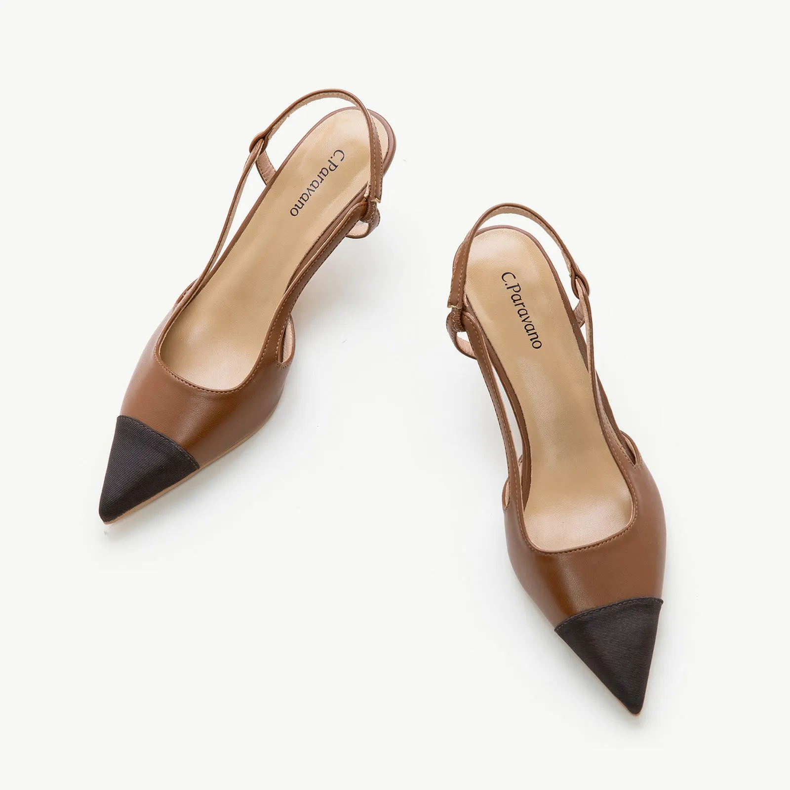 Cap-Toe Slingback Pumps (Helen)