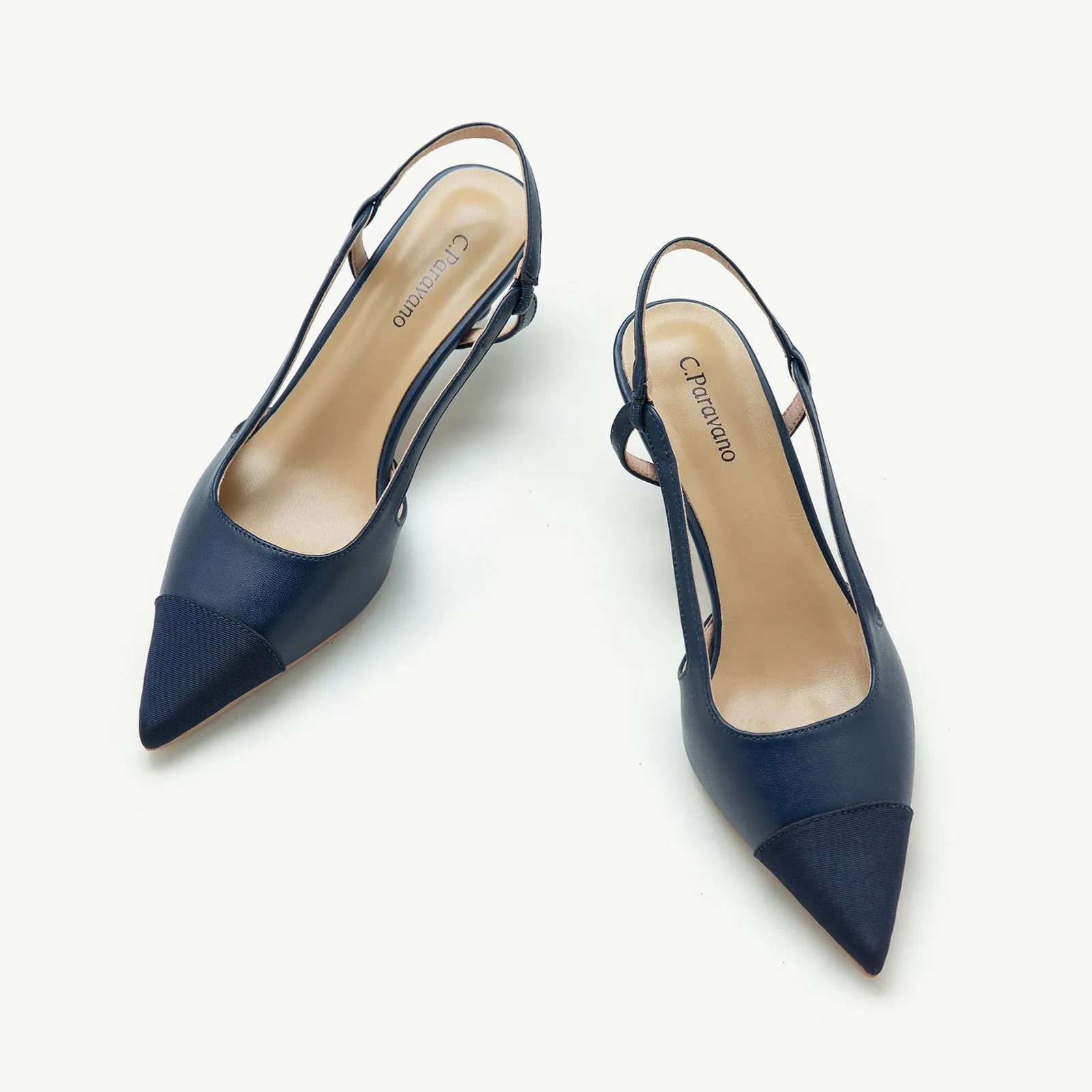 Cap-Toe Slingback Pumps (Helen)