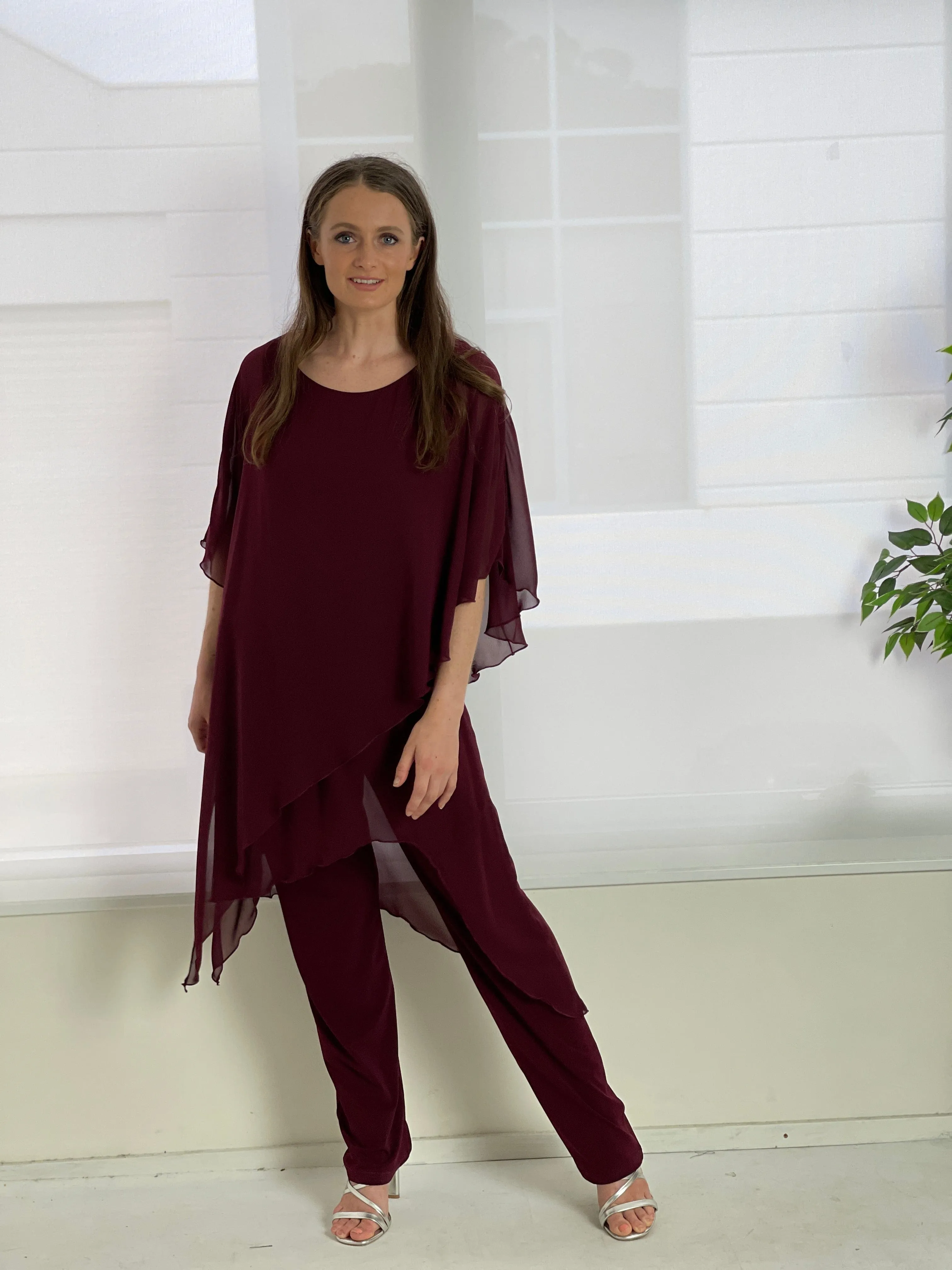 Cara Burgundy Elegant Jumpsuit