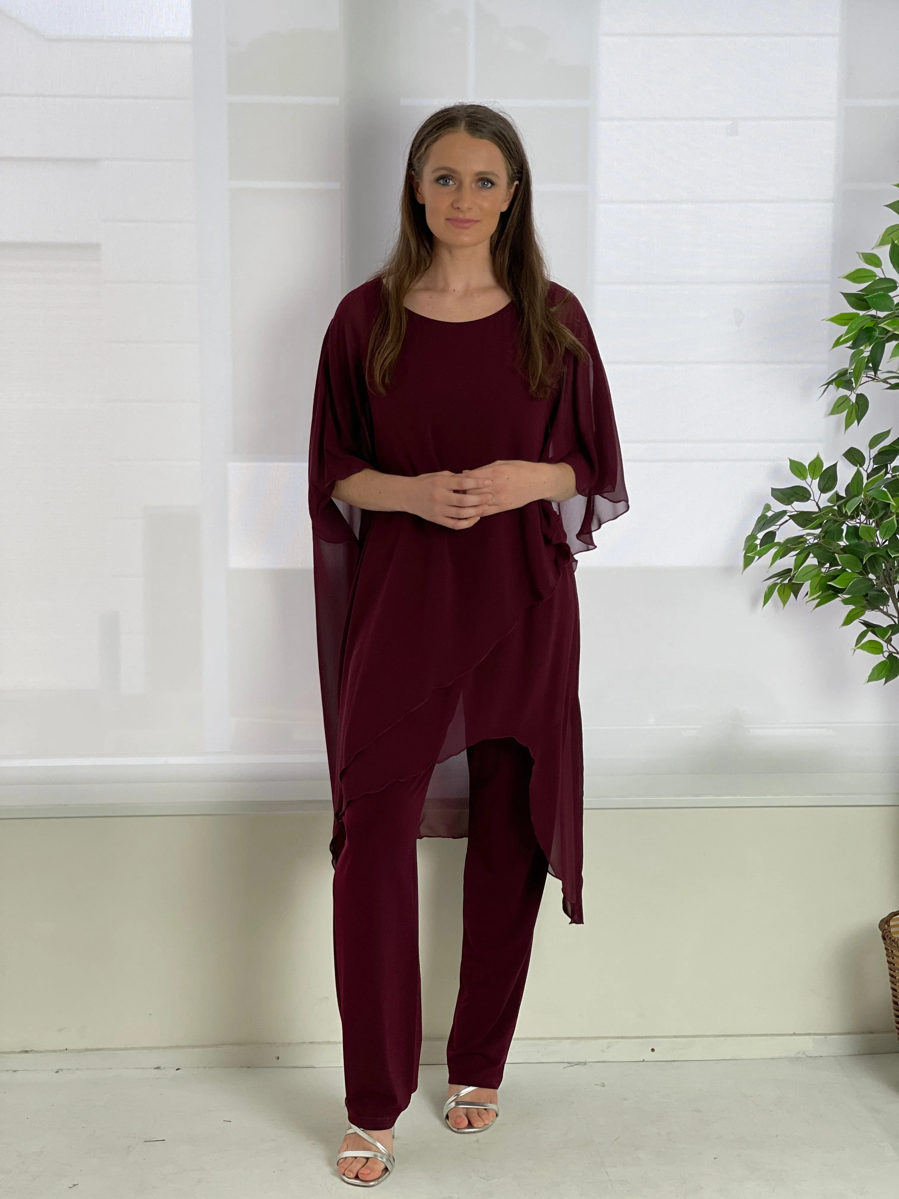 Cara Burgundy Elegant Jumpsuit