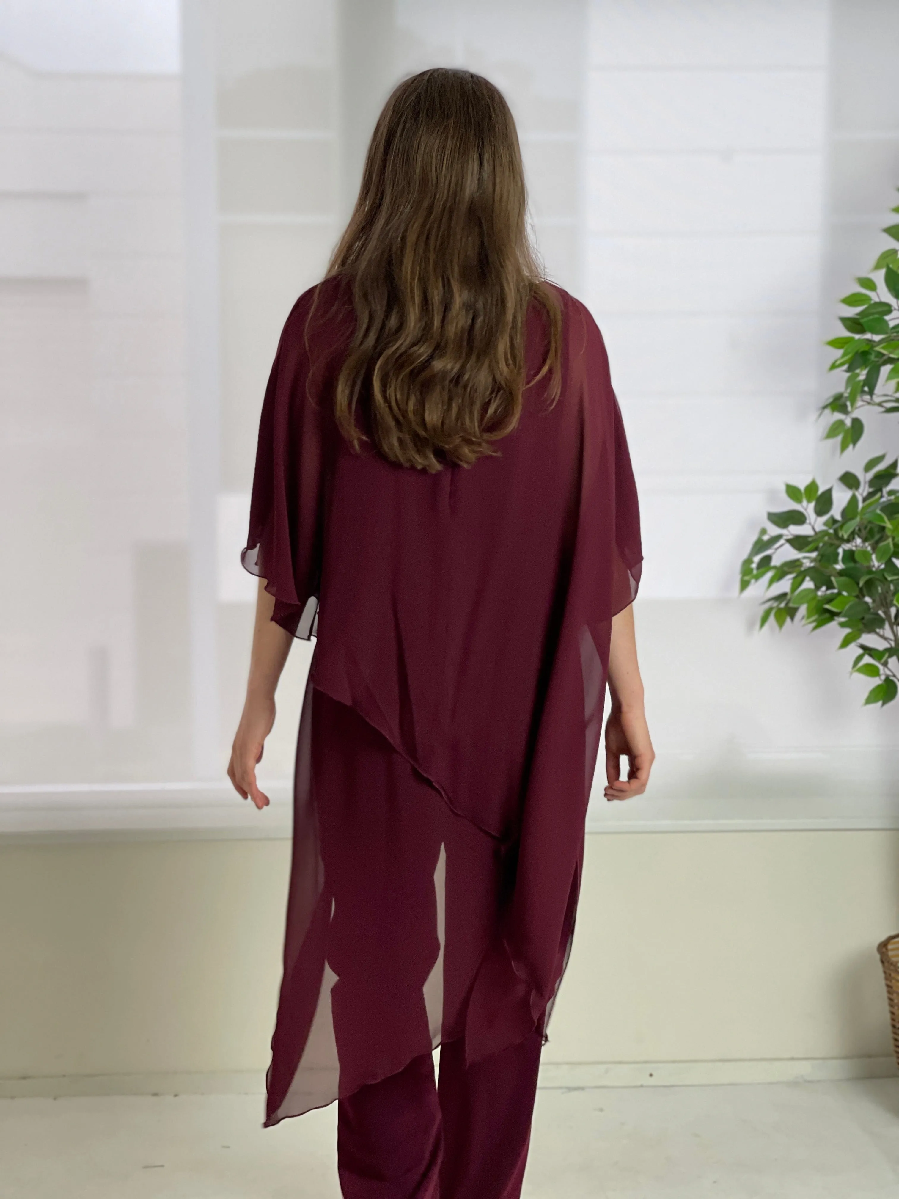 Cara Burgundy Elegant Jumpsuit