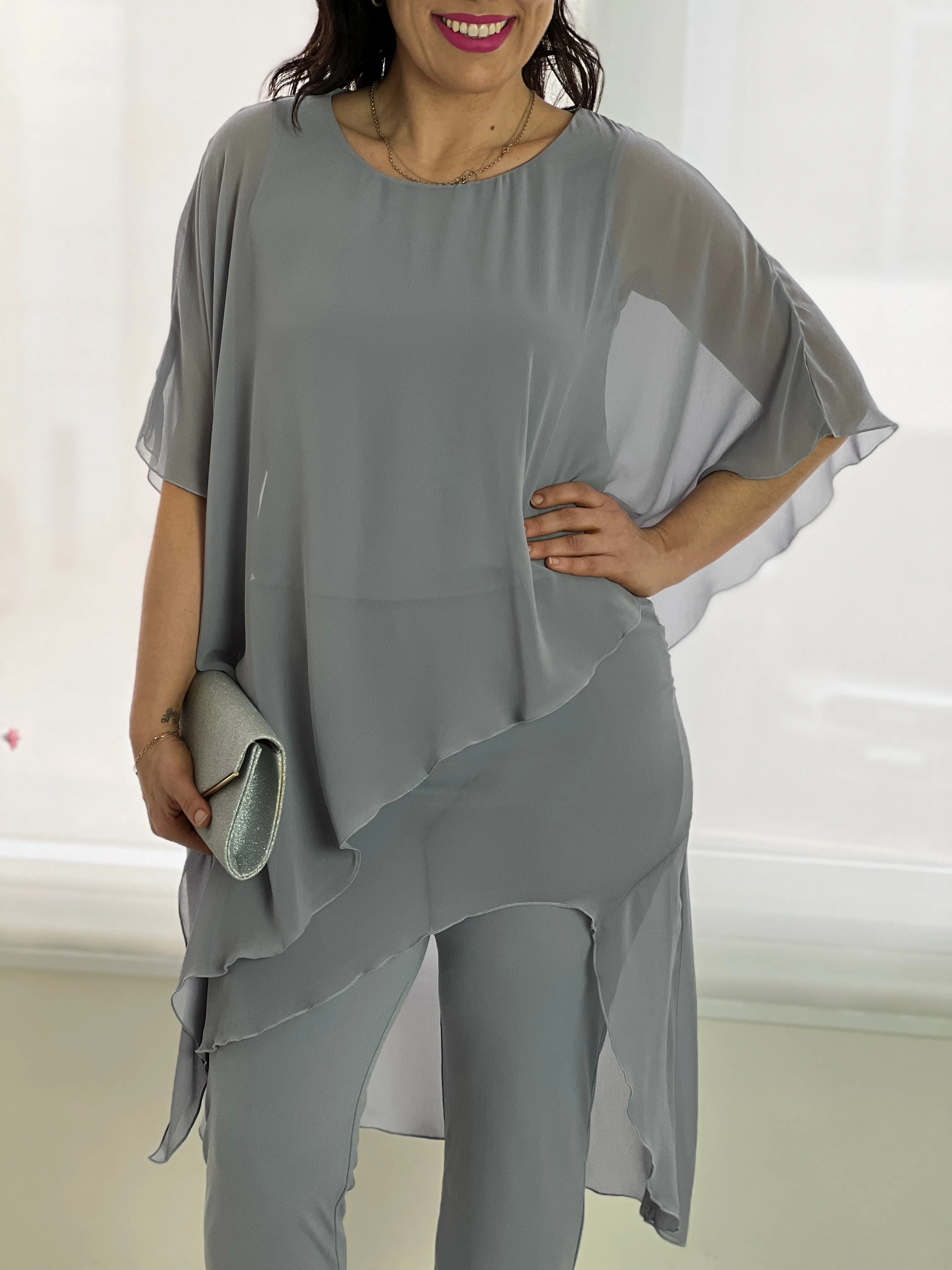 Cara Silver Elegant Jumpsuit