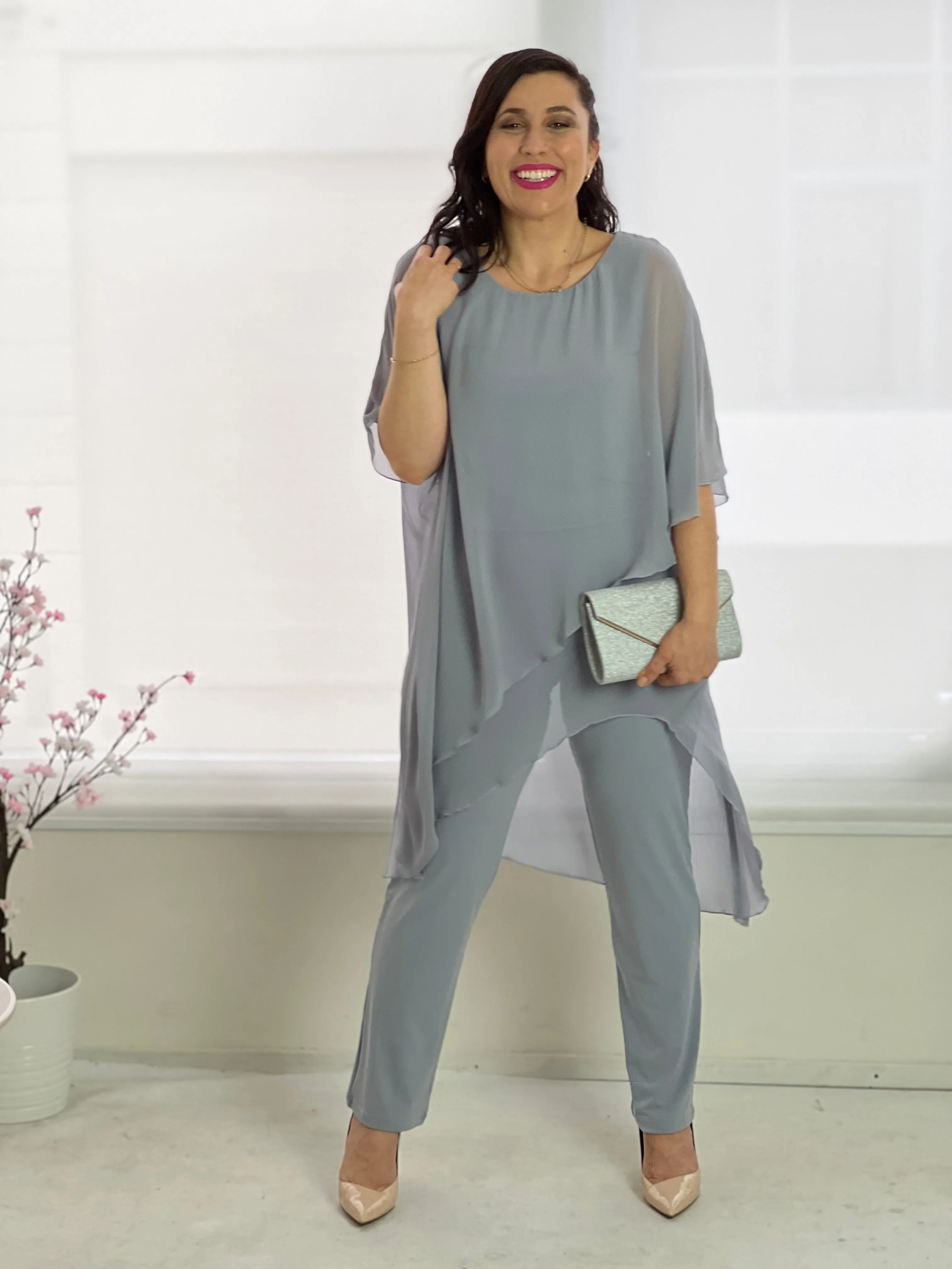 Cara Silver Elegant Jumpsuit