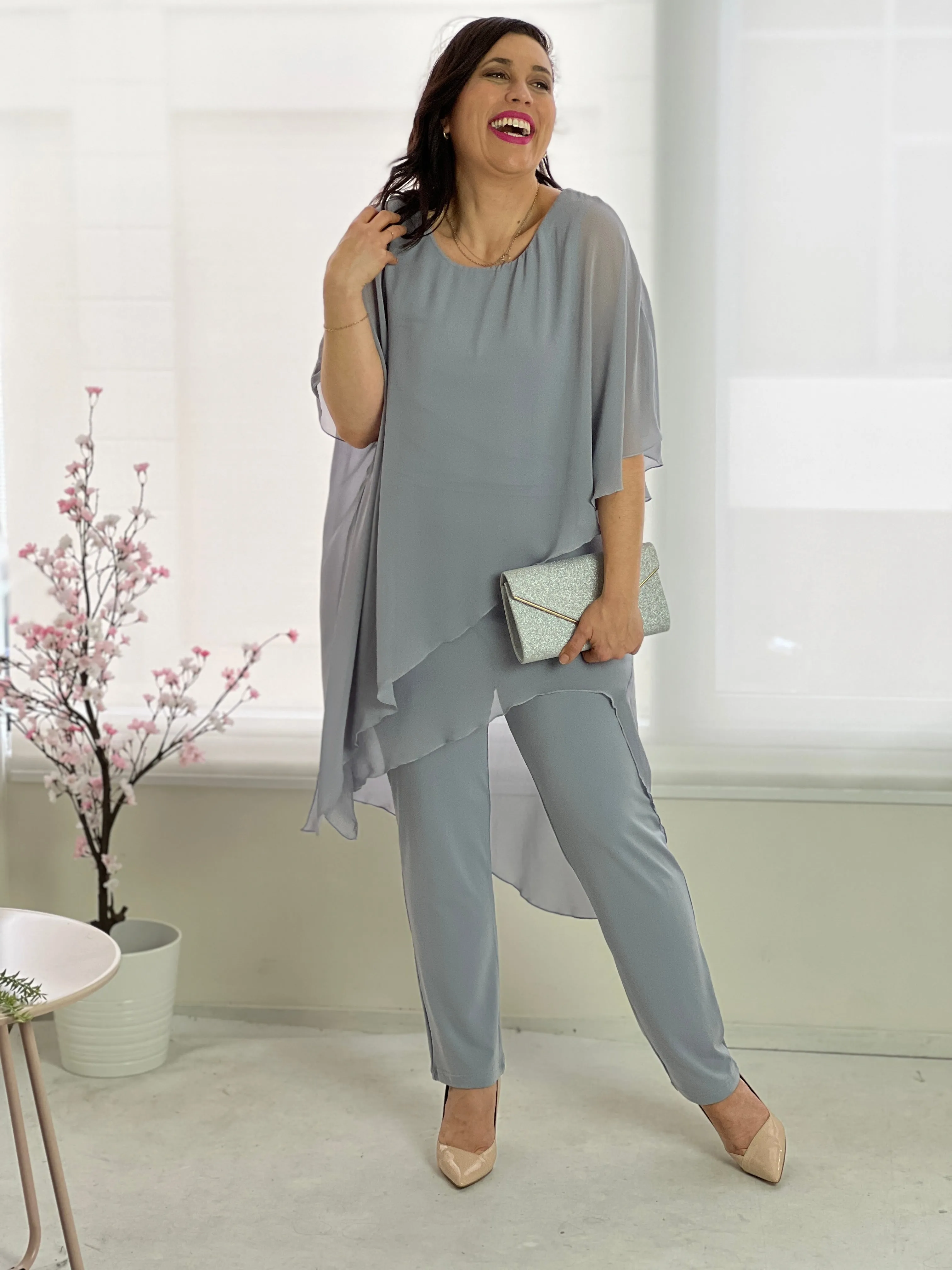 Cara Silver Elegant Jumpsuit