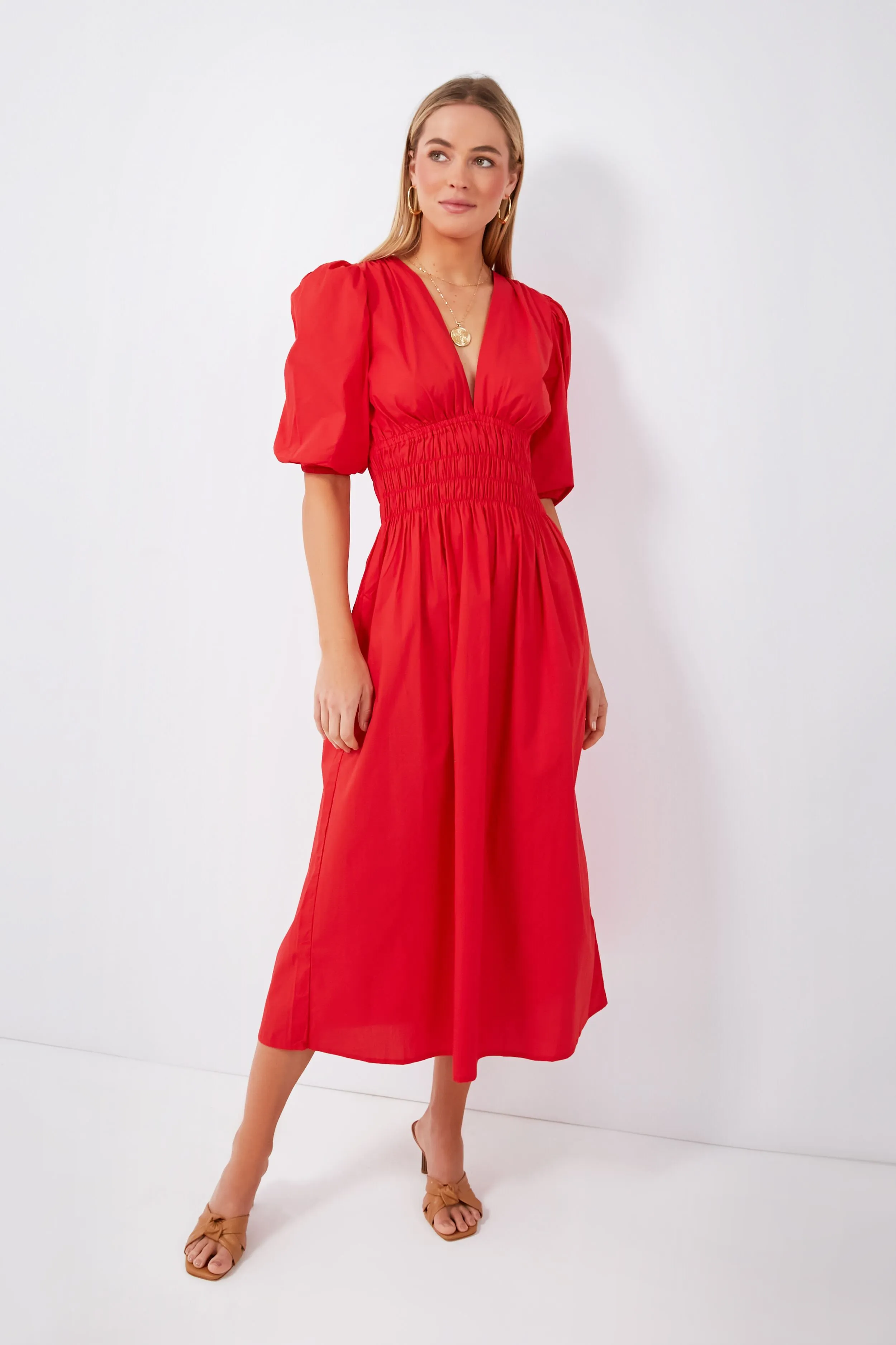 Cherry Tomato Agnata Midi Dress