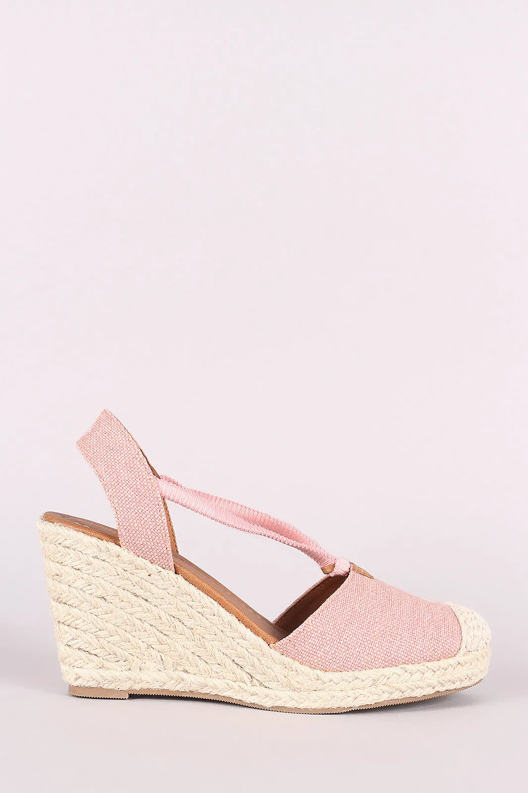 City Classified Canvas Round Toe Espadrille Platform Wedge