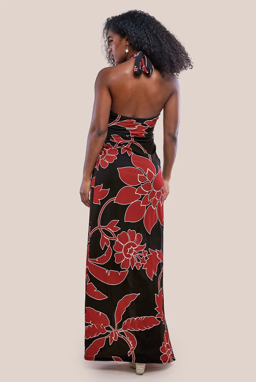 City Goddess Printed Crossover Maxi Dress