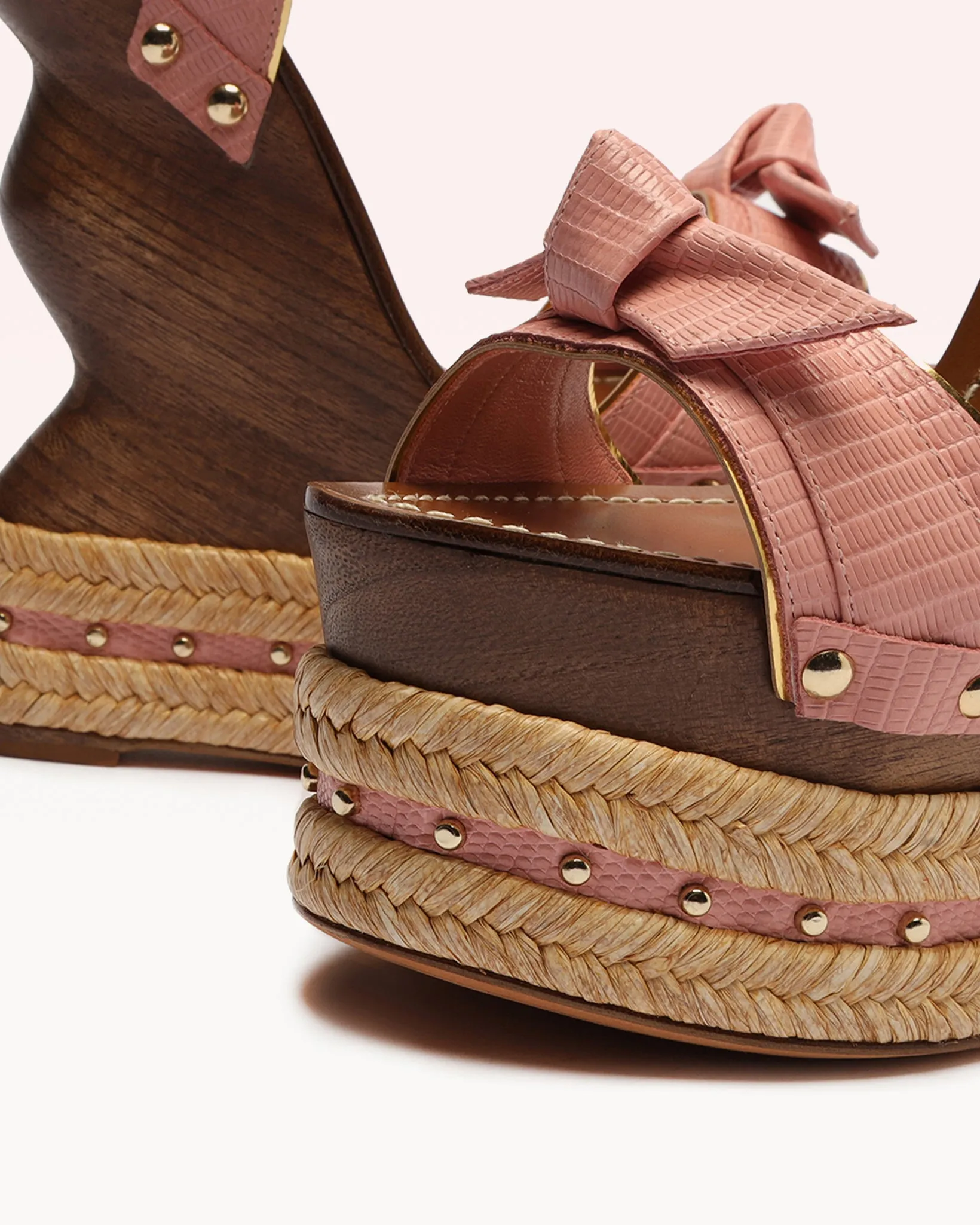 Clarita Wooden Wedge Wild Rose