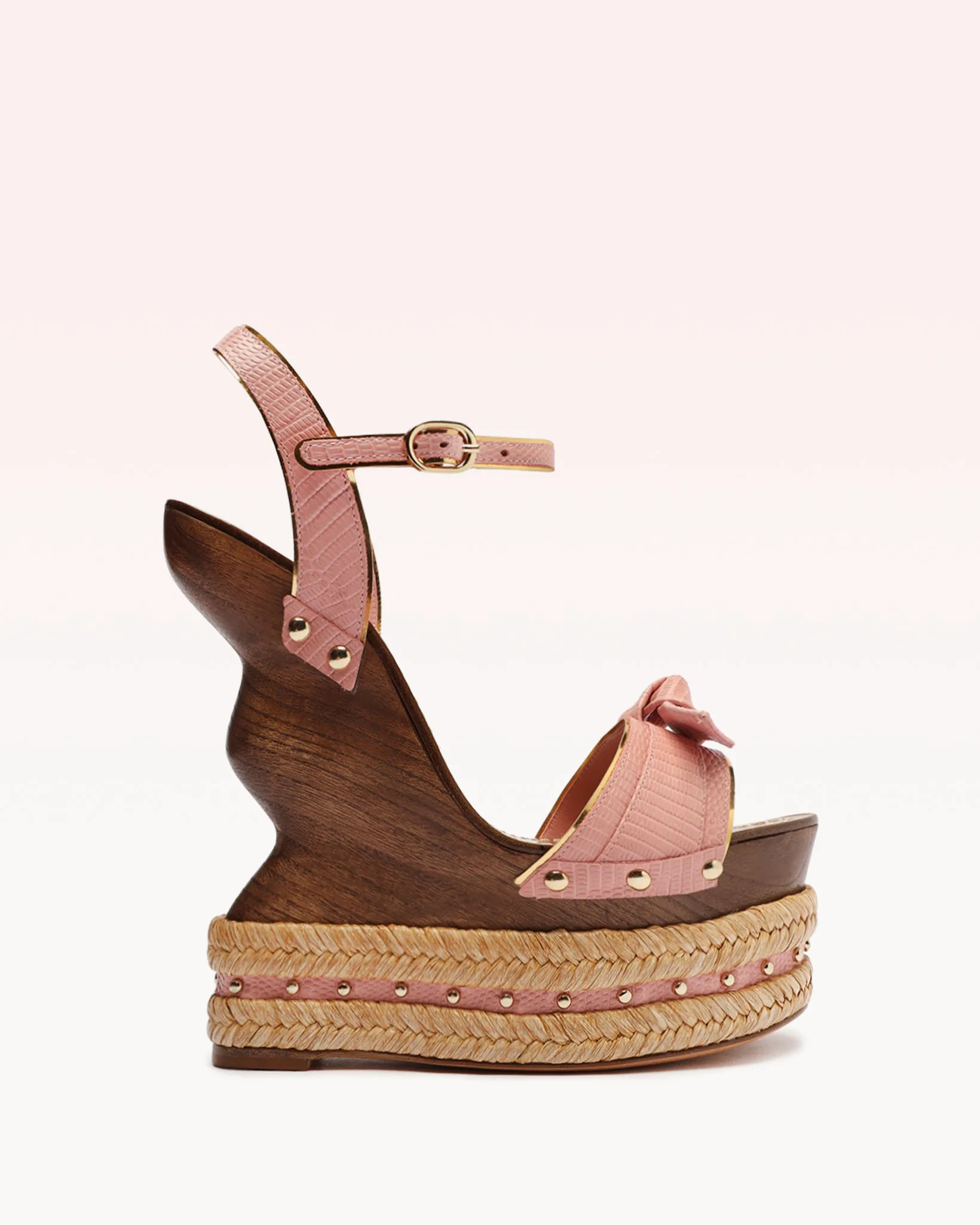 Clarita Wooden Wedge Wild Rose