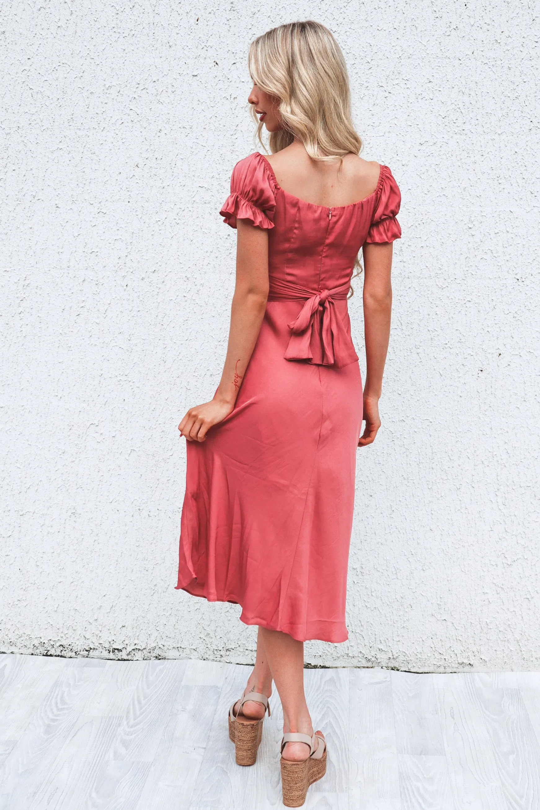 Claudia Midi Dress - Rose Pink