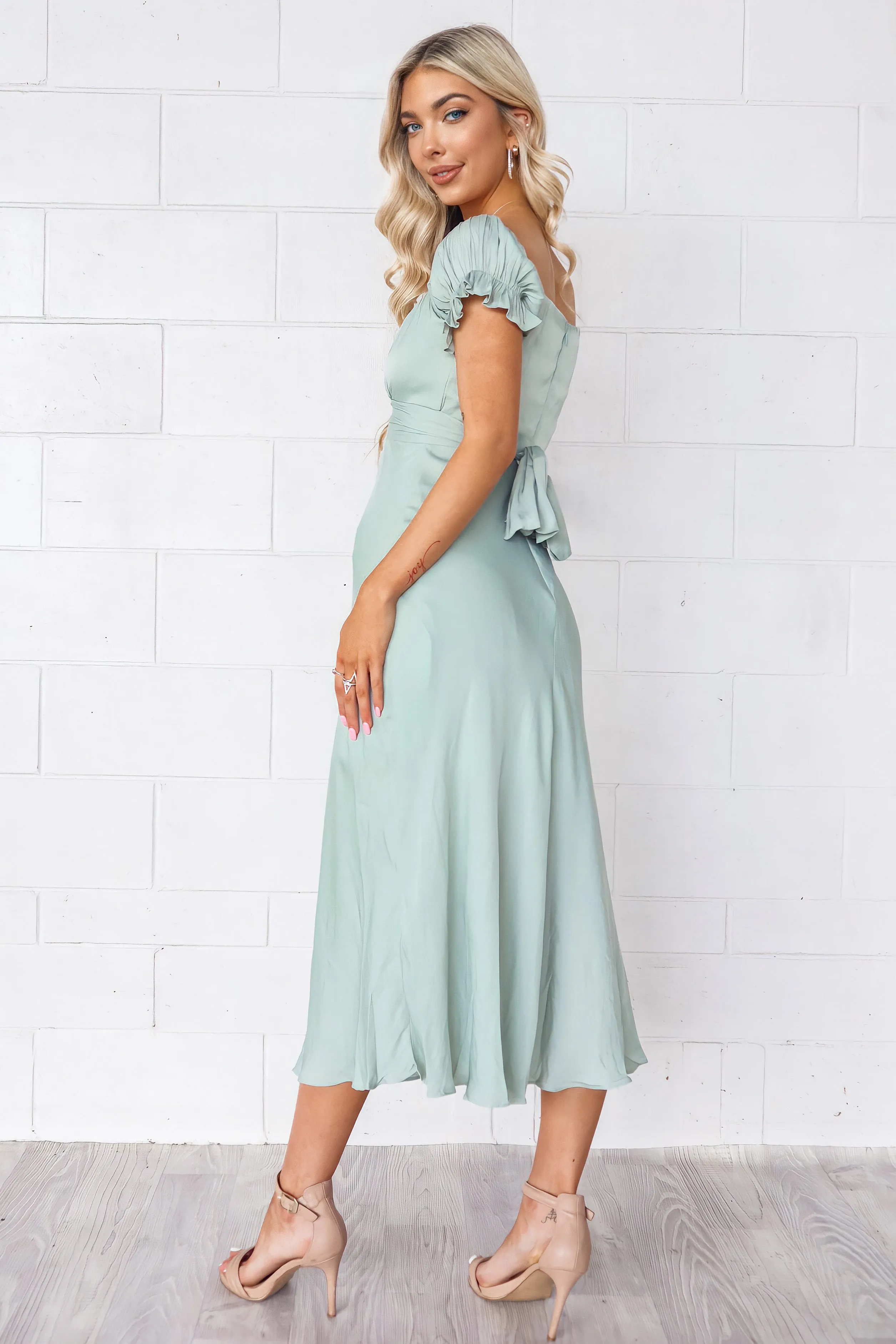 Claudia Midi Dress - Sage