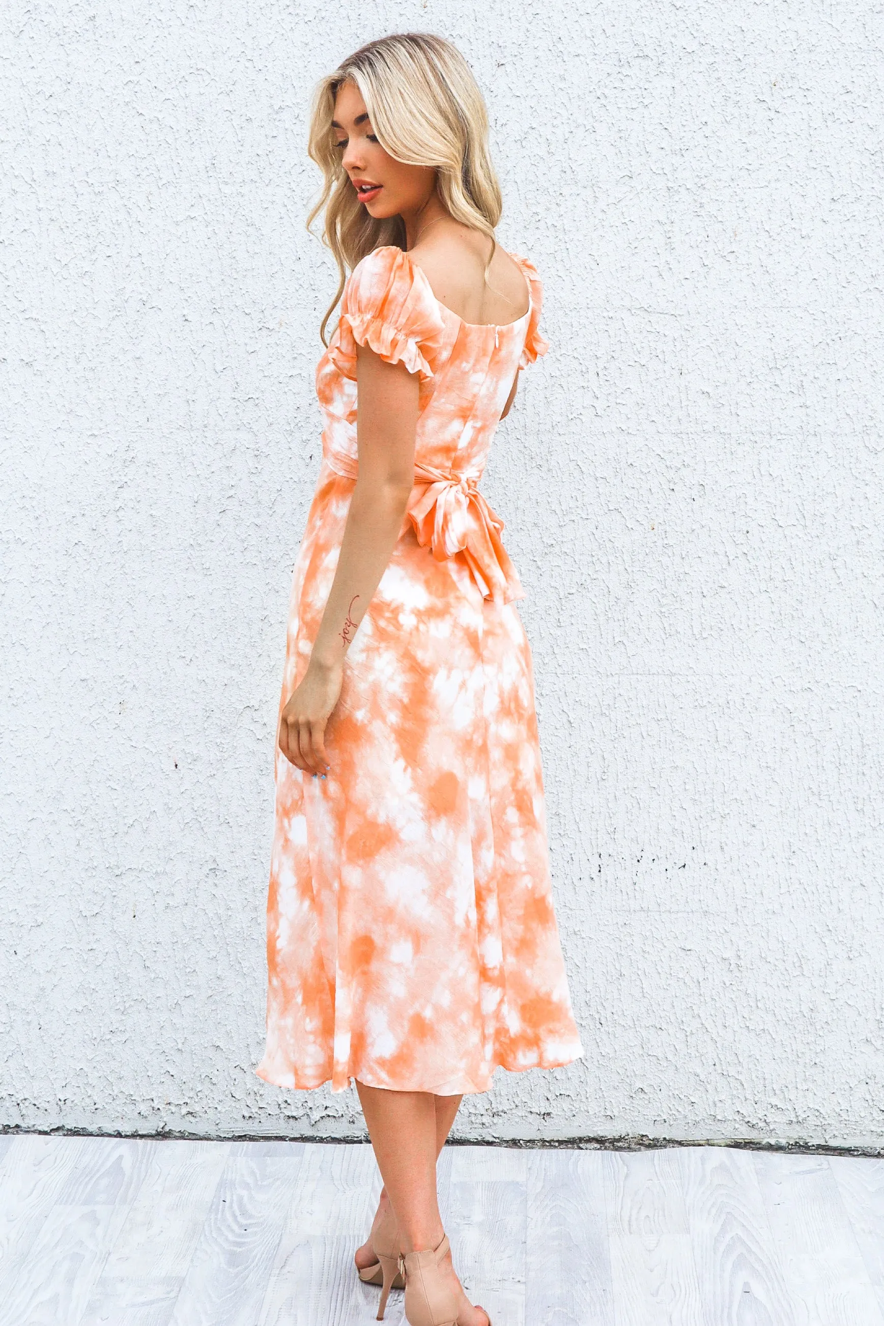 Claudia Midi Dress - Sunset Print