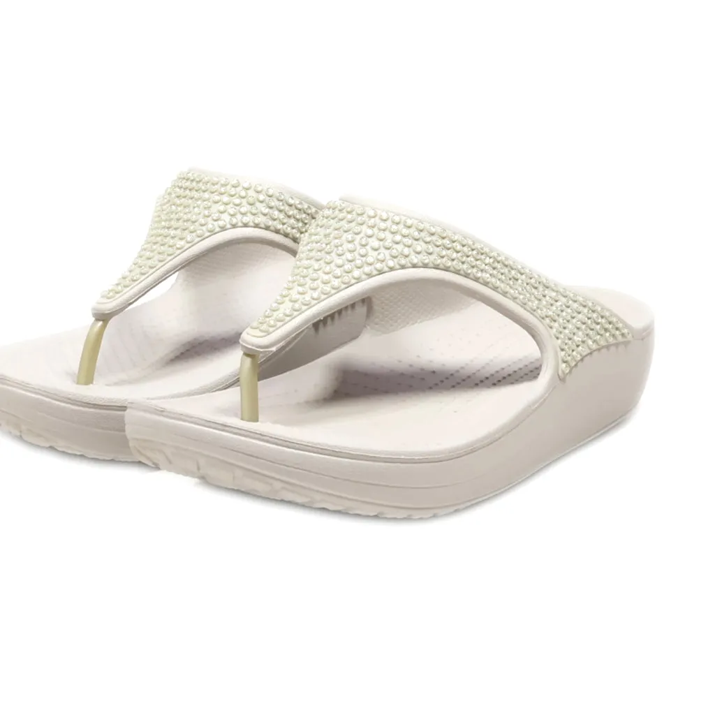 Crocs Sloane Embellished Flip Flip Flops Recycled Materials Grey Colour For Women