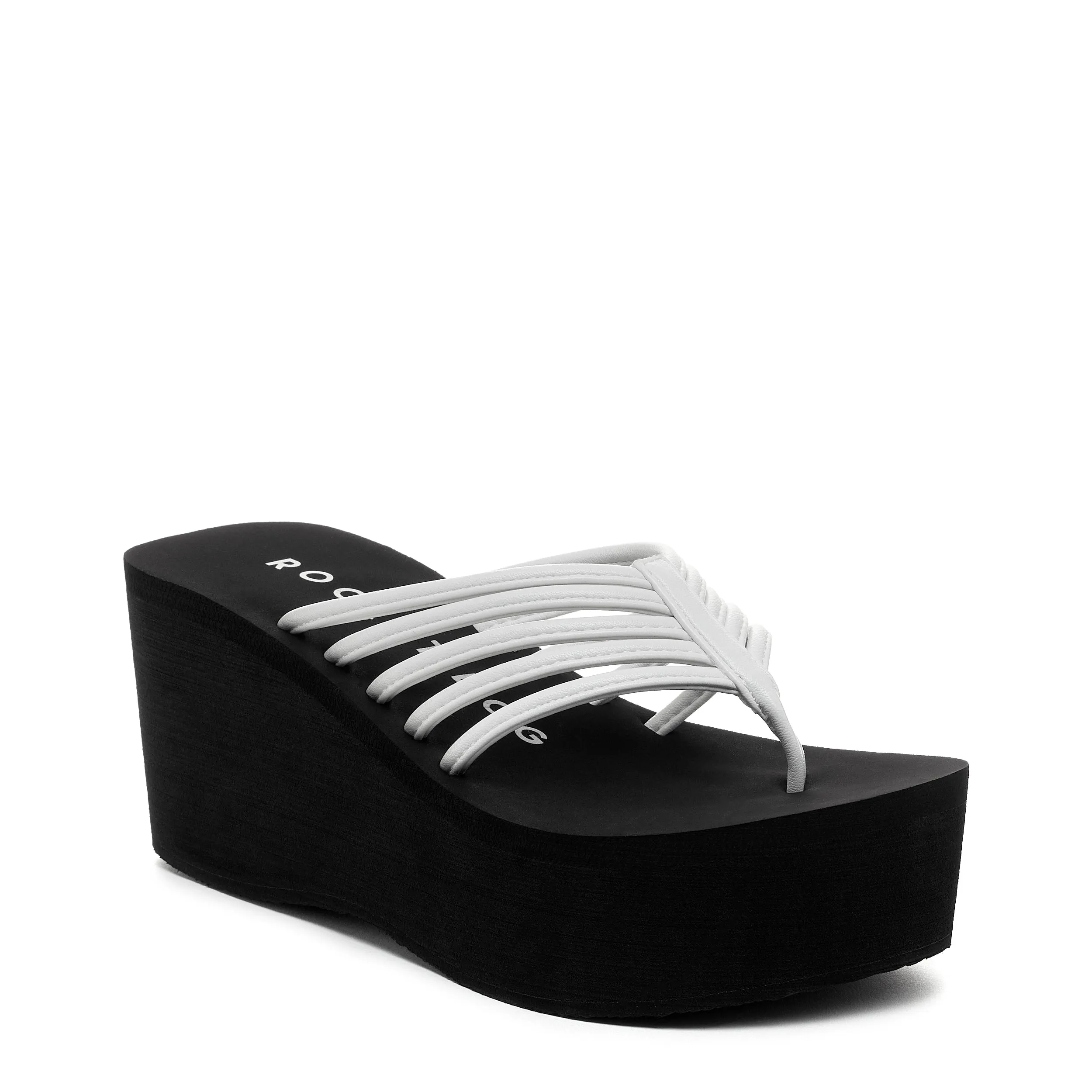 Crushcage White Platform Flip-Flops