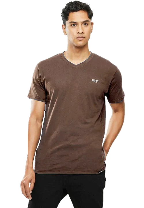 Cutty V Neck Taupe Tee