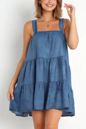 Denim Babydoll Tank Mini Dress