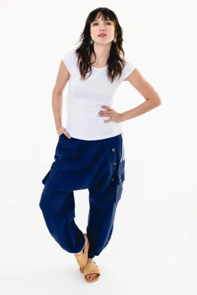 Drop Crotch Pants - Blue