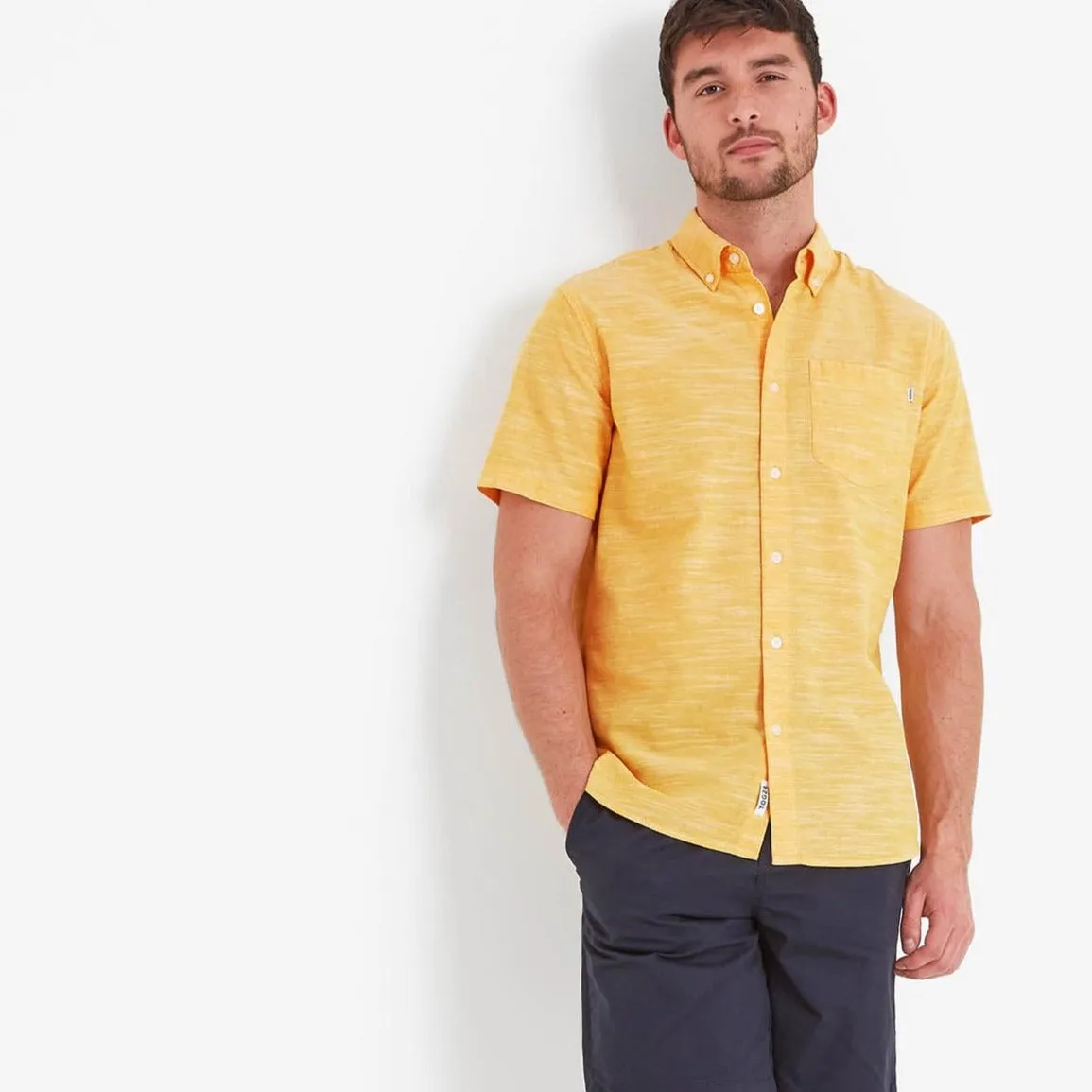 Dwaine Mens Short Sleeve Shirt - Bright Yellow