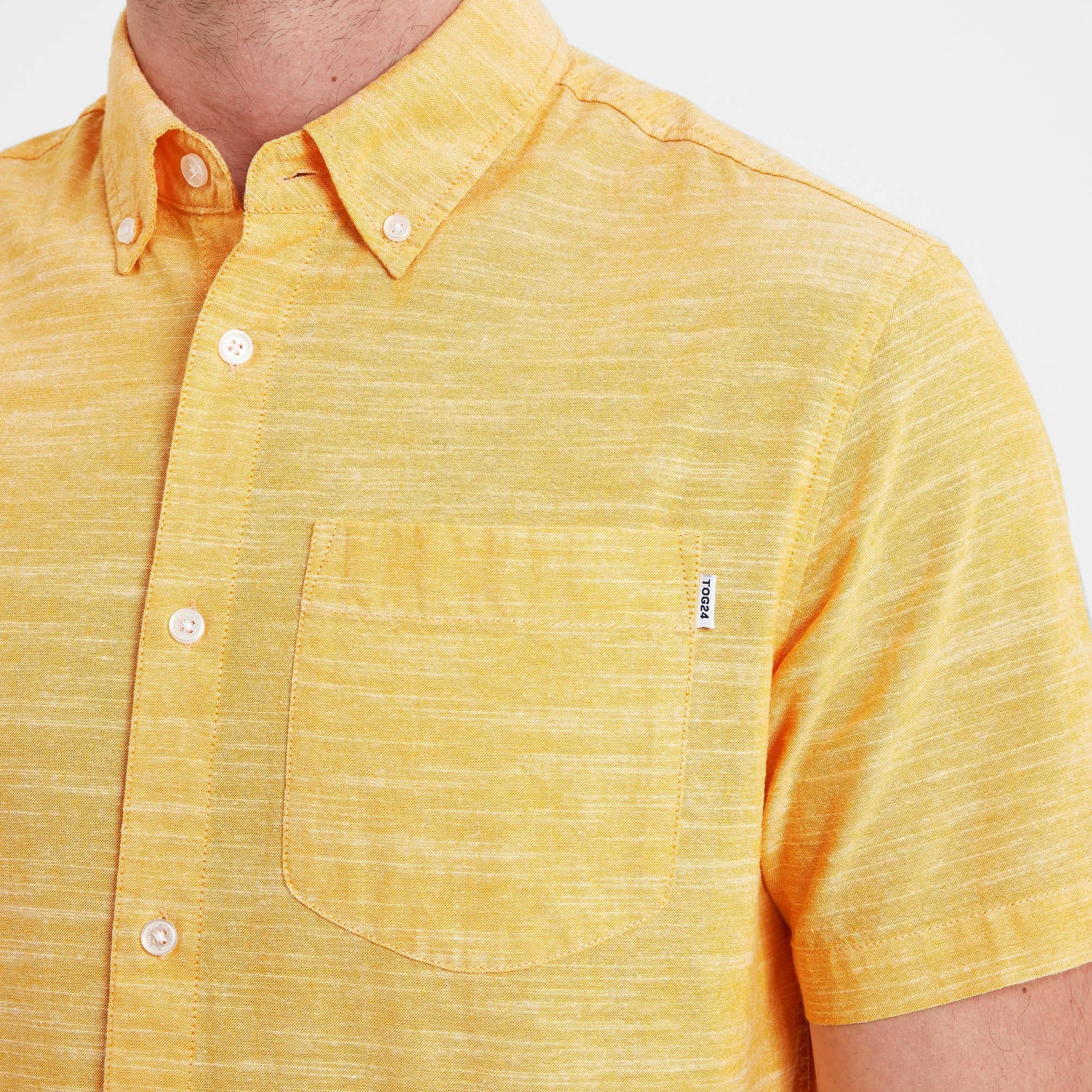 Dwaine Mens Short Sleeve Shirt - Bright Yellow