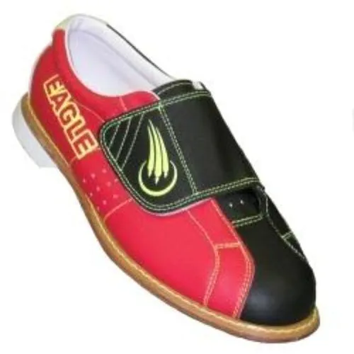 Eagle Men's Black/Red Hook and Loop Rental Bowling Shoes