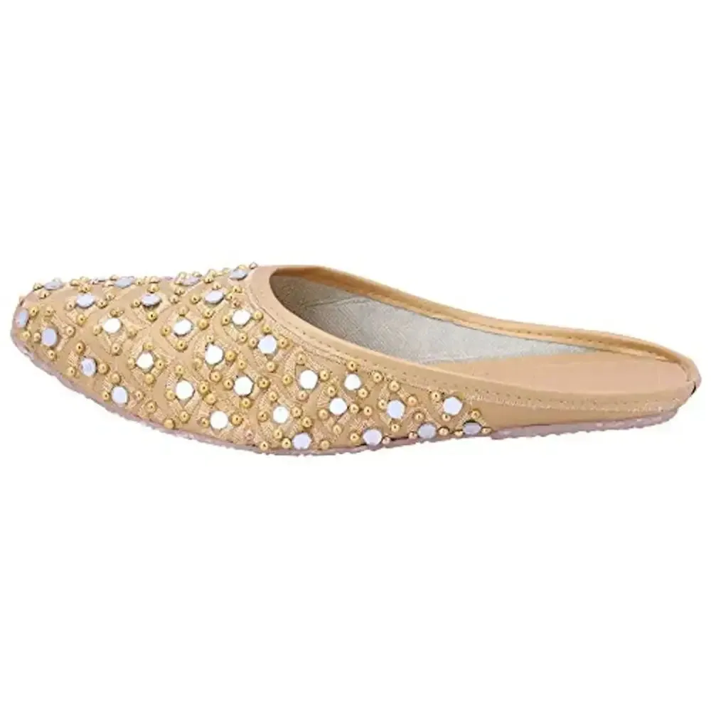 Elegant Golden Synthetic Fashion Flats For Women