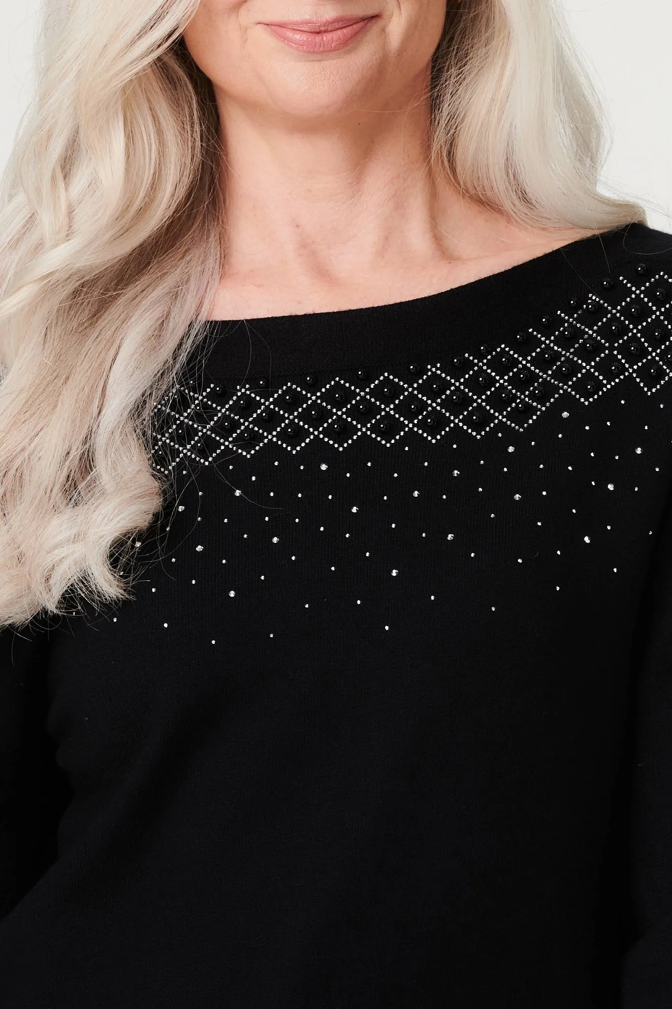 Embellished Relaxed Knit Jumper