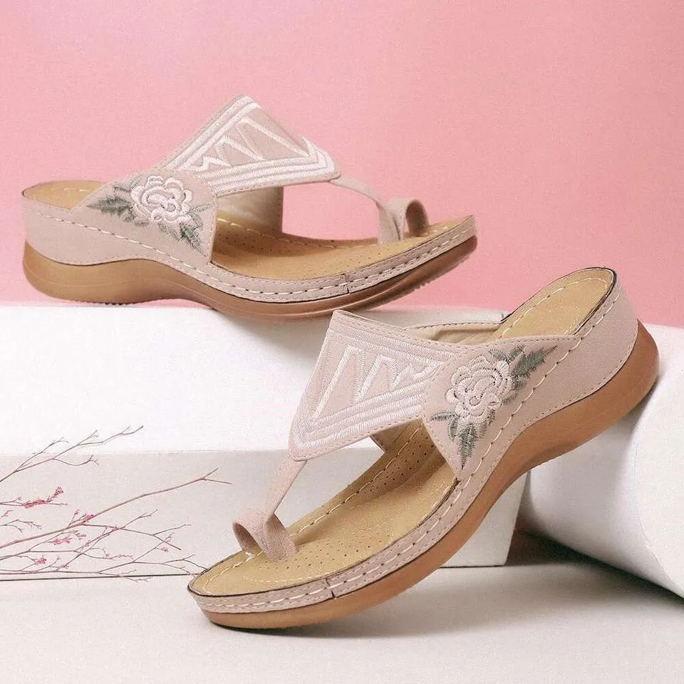 Embroidery Summer Comfy Wedges Sandals Casual