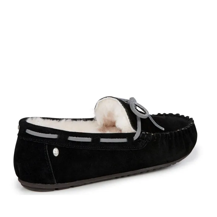 Emu - Amity Moccasin Slipper - Black - W10555