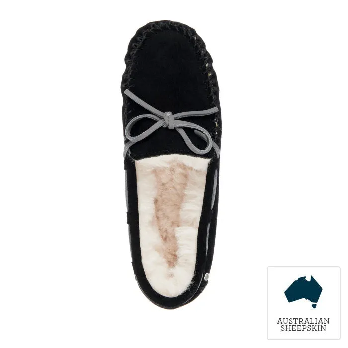 Emu - Amity Moccasin Slipper - Black - W10555