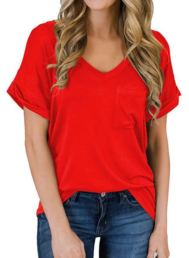 Everyday V-Neck Boyfriend Pocket Tee