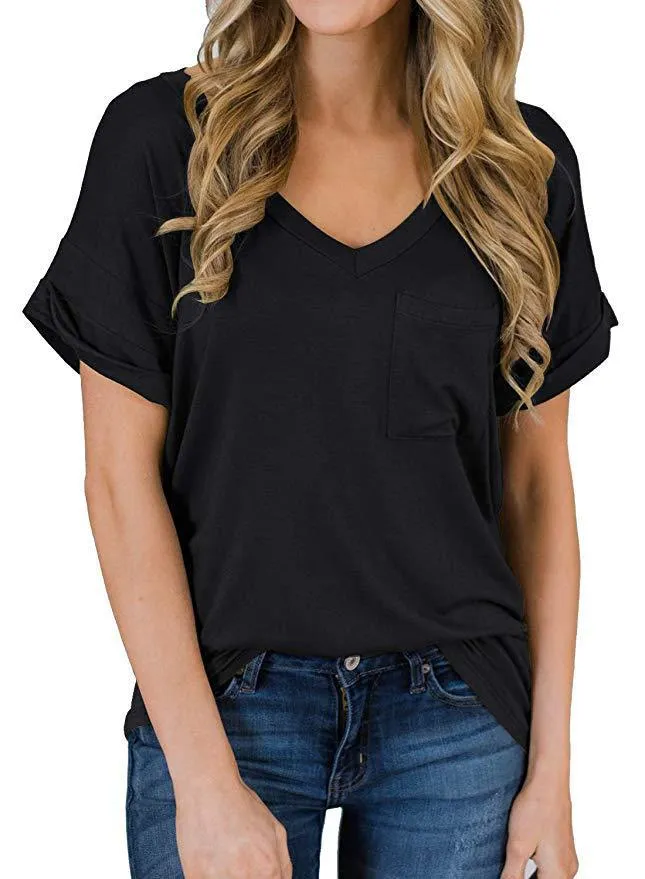 Everyday V-Neck Boyfriend Pocket Tee