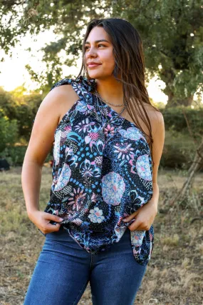 Garden Goddess Tie Shoulder Top