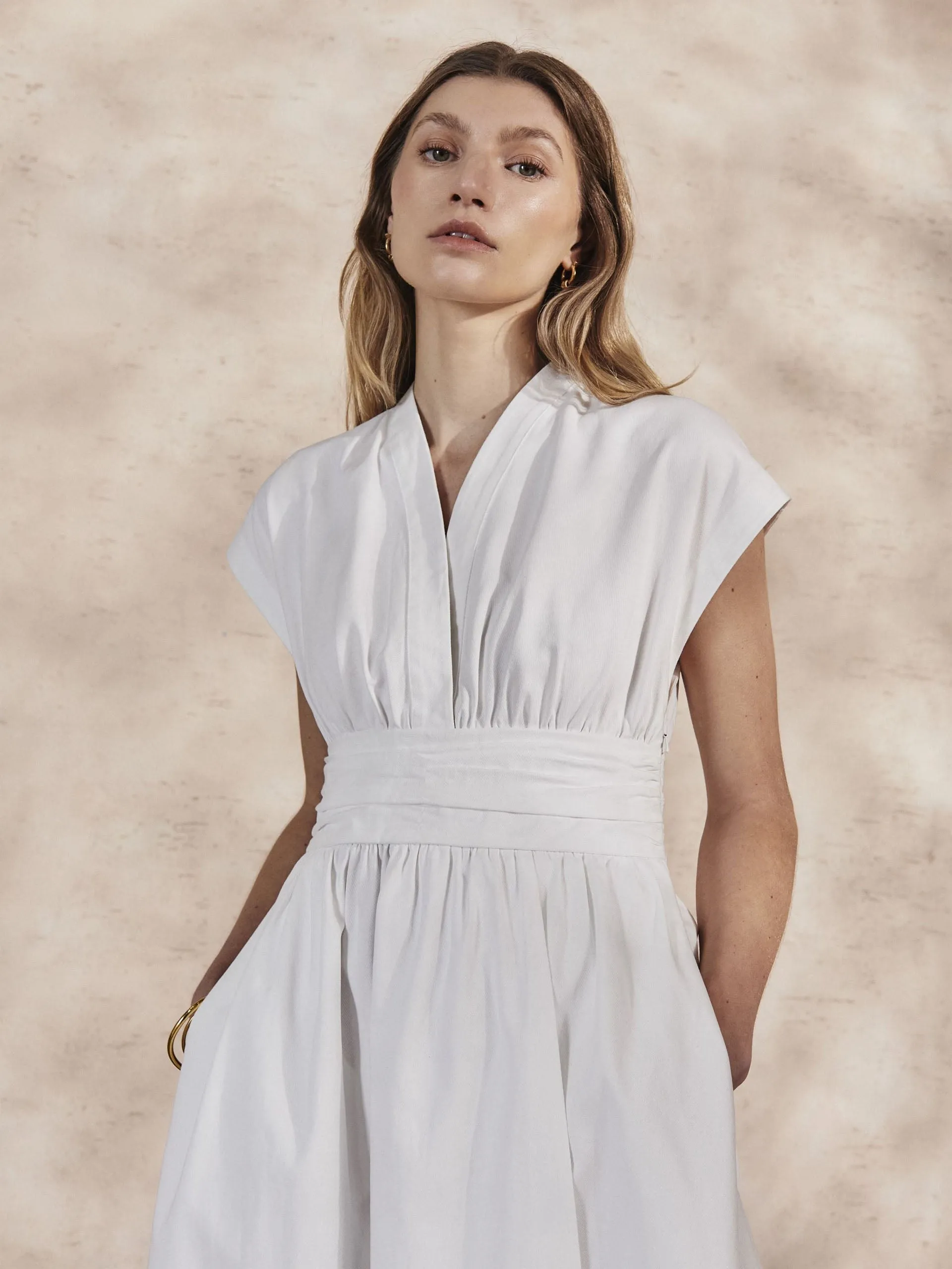 Georgia pearl cotton twill dress