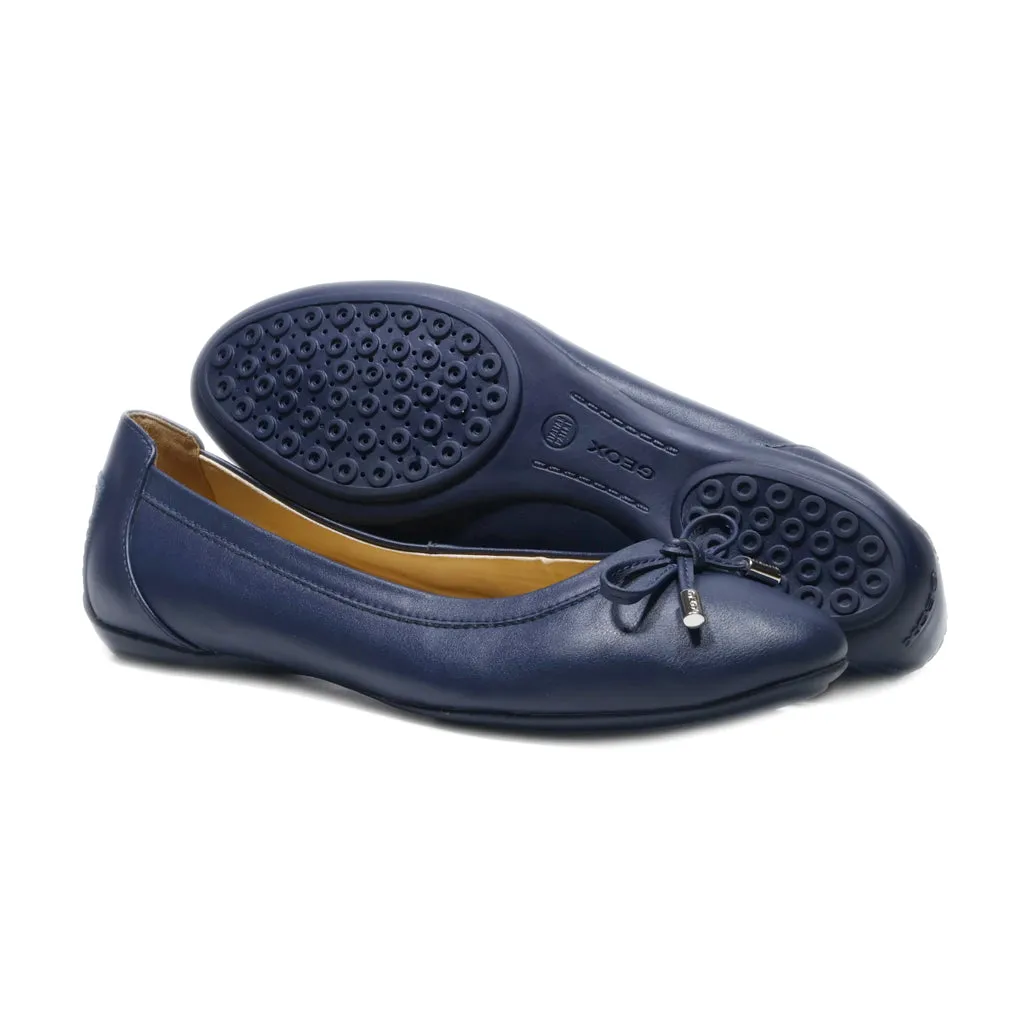 Geox Ballerinas Leather Blue Colour For Women