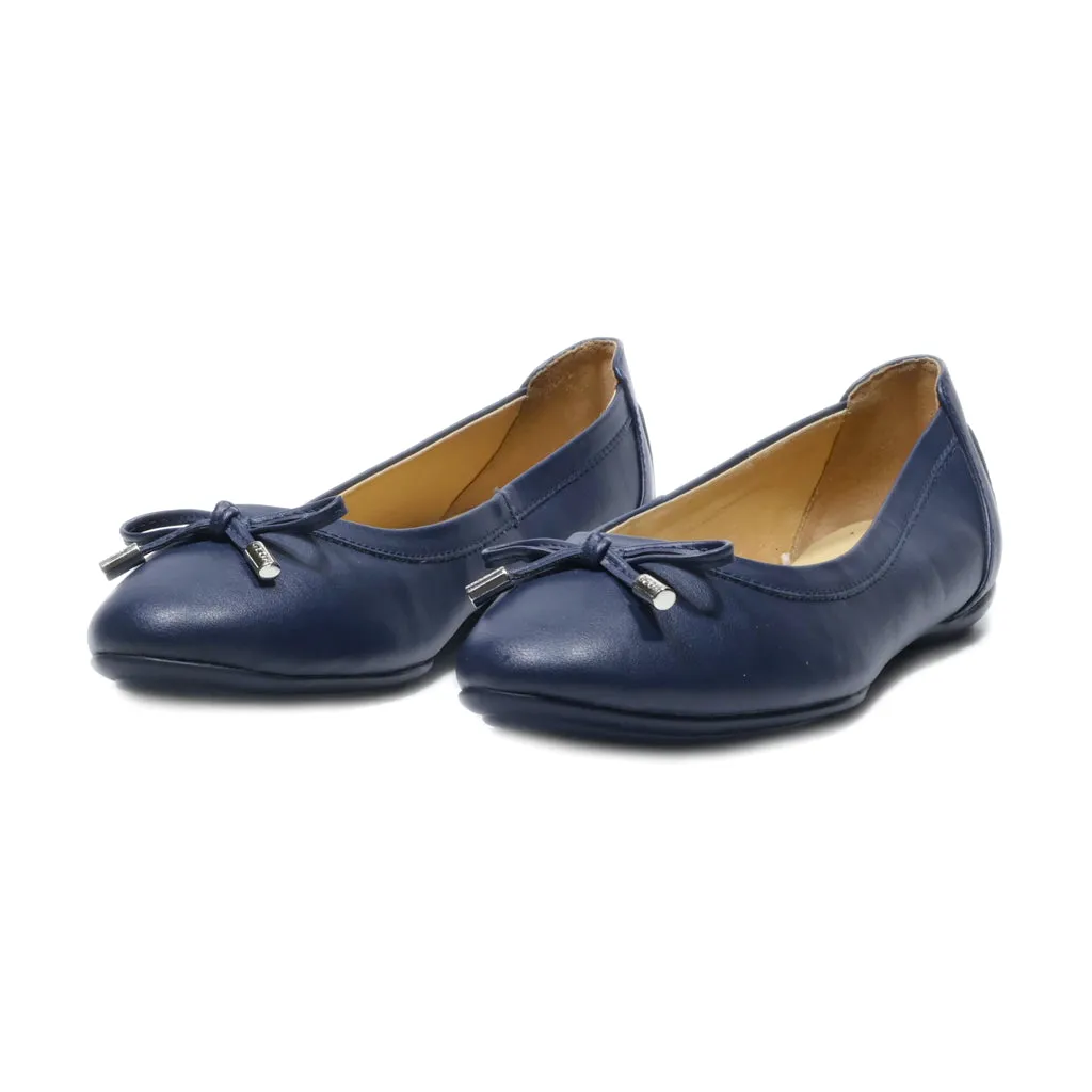 Geox Ballerinas Leather Blue Colour For Women